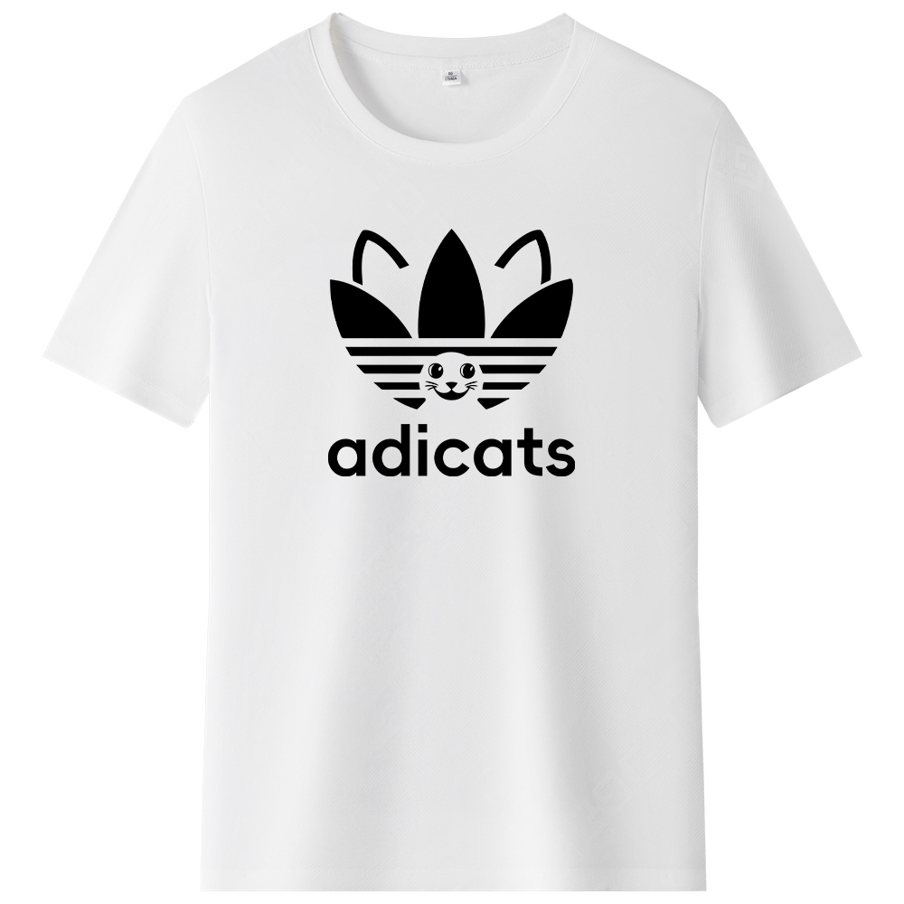 T-shirt Blanc et Noir Adicats Dessin Original Ver.3