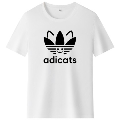 T-shirt Blanc et Noir Adicats Dessin Original Ver.3