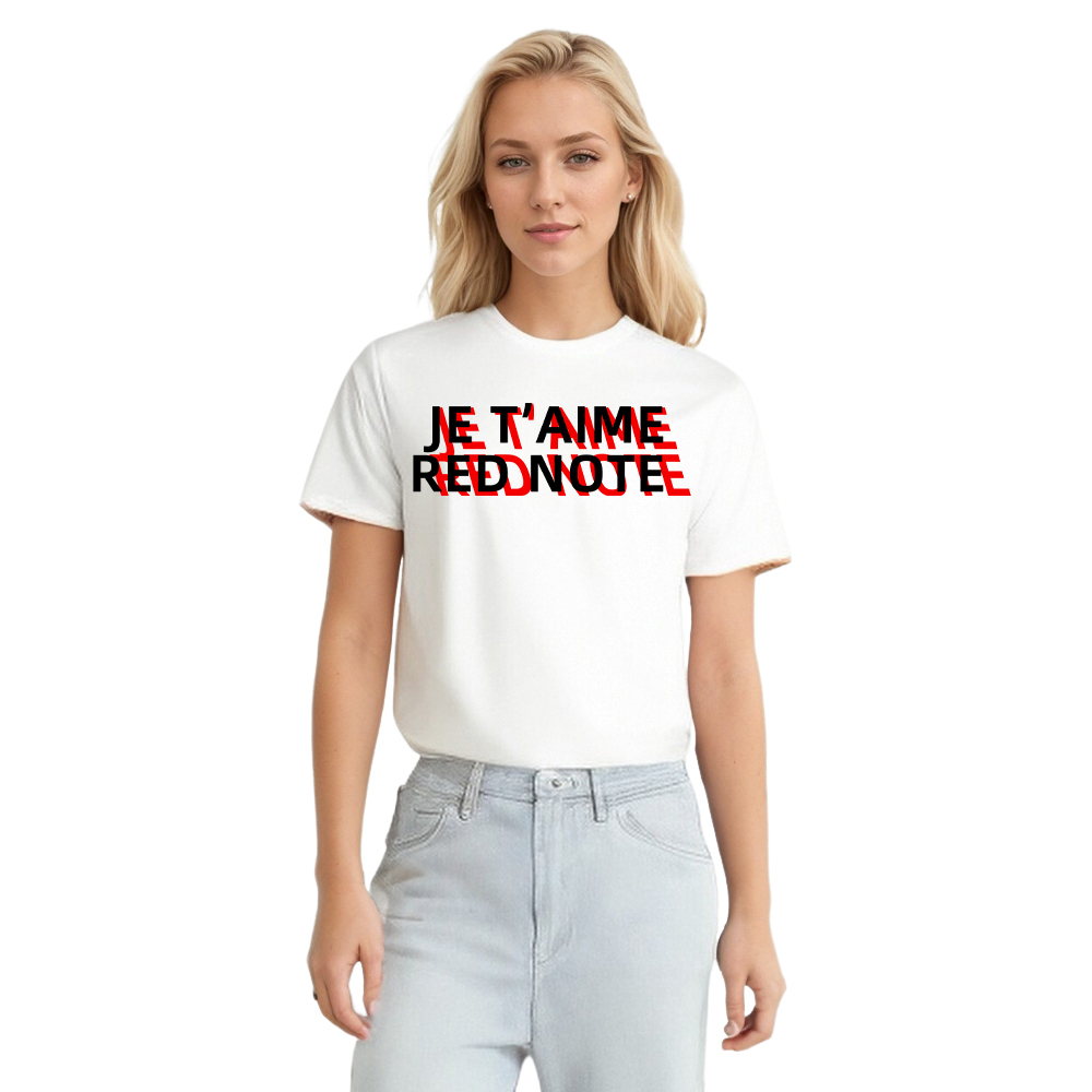 T-shirt Texte 'Je t’aime Red Note' Ver.2