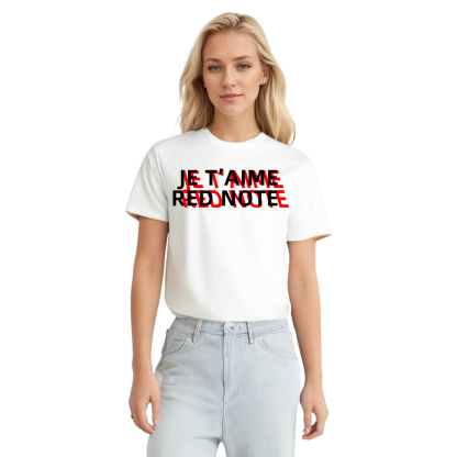 T-shirt Texte 'Je t’aime Red Note' Ver.2