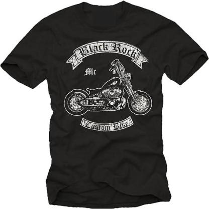 T-shirt Adulte Noir 'Black Rock' Moto Costume