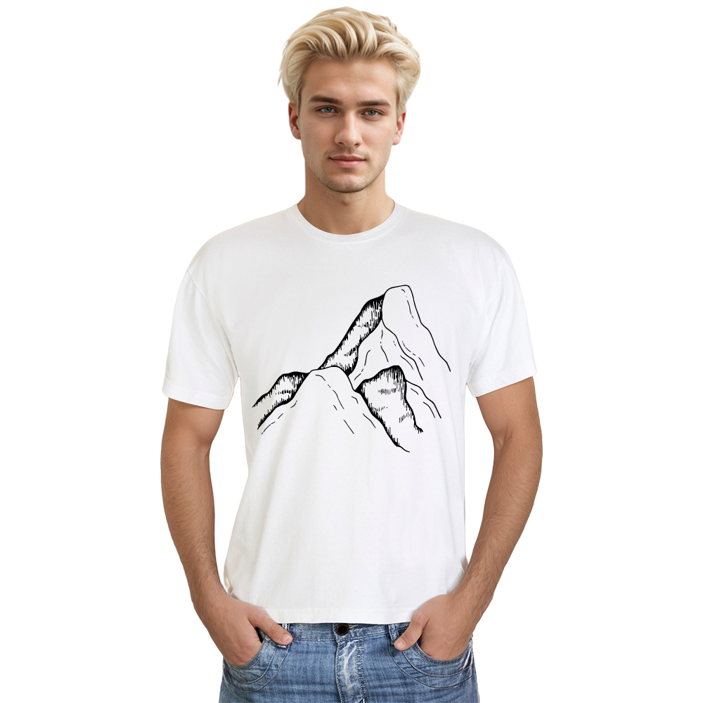 T-shirt Adulte Lignes de Montagnes Simples Costume
