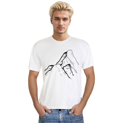 T-shirt Adulte Lignes de Montagnes Simples Costume