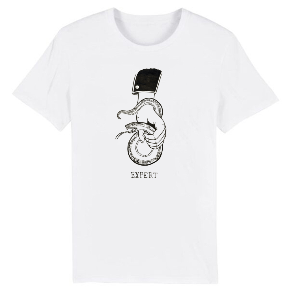 T-shirt Serpent Attrapé à La Main Dessin Original