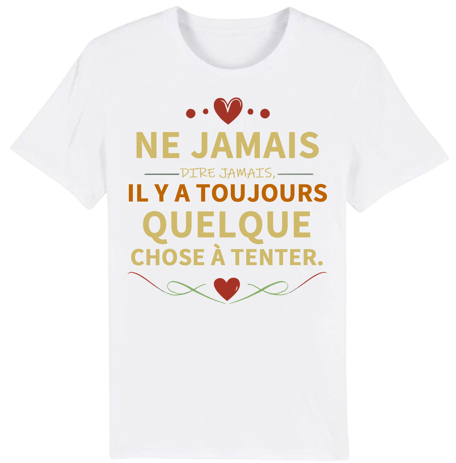 T-shirt Texte de Film ‘Ne jamais dire jamais, il y a toujours quelque chose à tenter.’ Costume