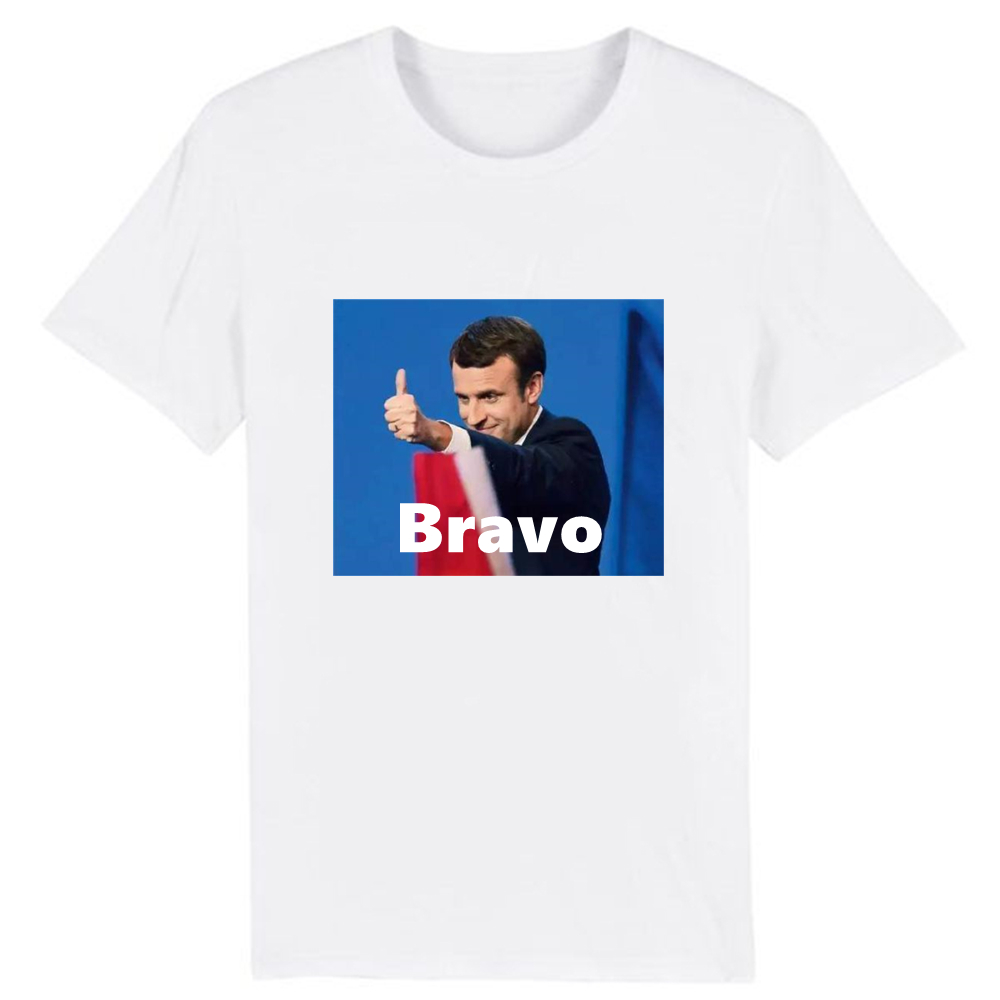 T-shirt Adulte Macron Drôle Meme 'Bravo' Costume