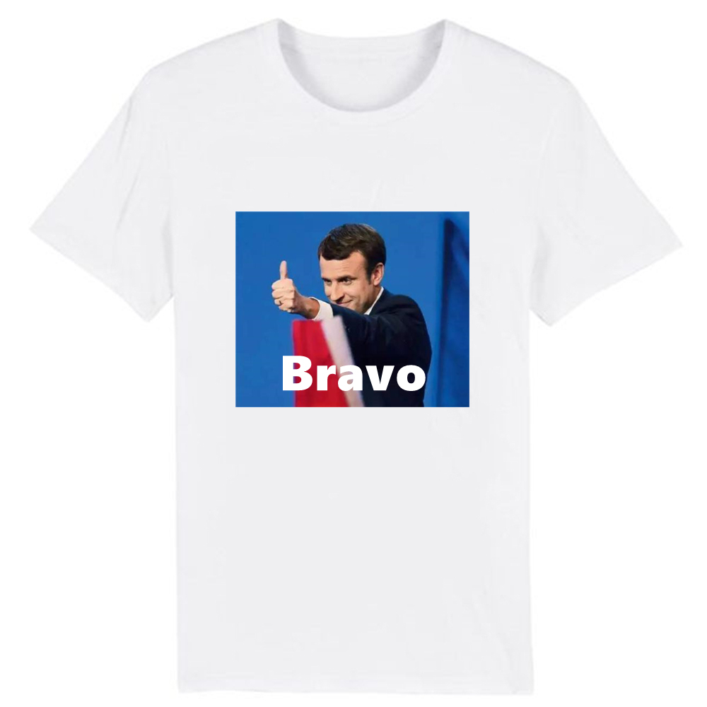 T-shirt Adulte Macron Drôle Meme 'Bravo' Costume