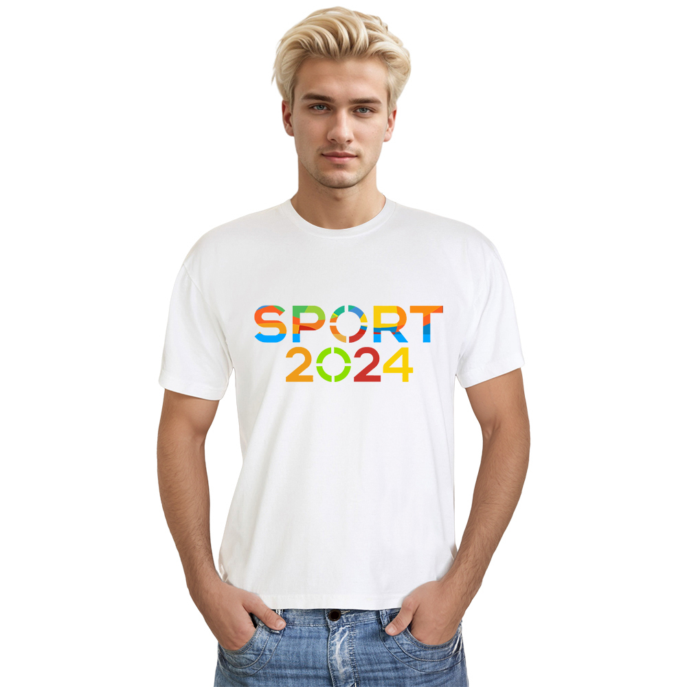 T-shirt Blanc et Noir 'Sport 2024' Ver.7