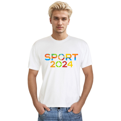 T-shirt Blanc et Noir 'Sport 2024' Ver.7