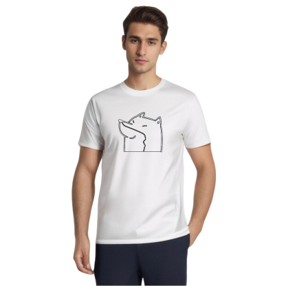 Animaux Chiot Mignon Dessin au Trait T-shirt Ver.7