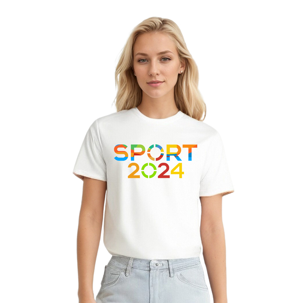 T-shirt Blanc et Noir 'Sport 2024' Ver.7