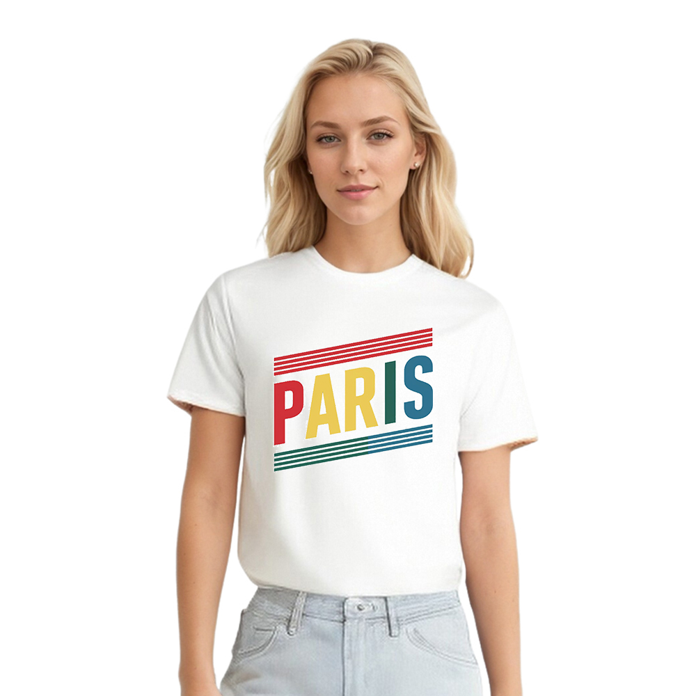 T-shirt Blanc et Noir 'Paris' Ver.H