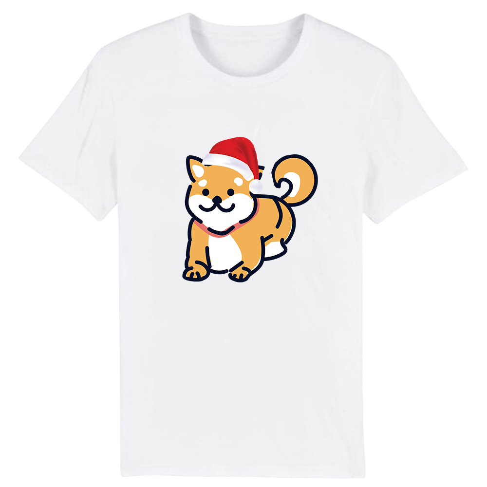 T-shirt Corgi avec un Bonnet de Noël pour Noël 