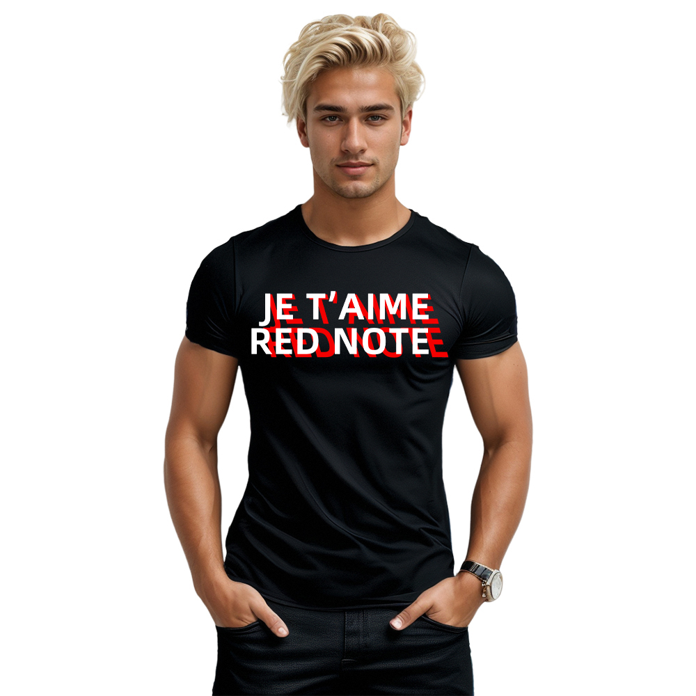T-shirt Texte 'Je t’aime Red Note' Ver.2