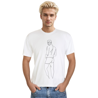 T-shirt Adulte Lignes Simples Homme Costume Ver.C