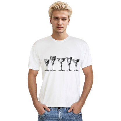 T-shirt Adulte Verres à Vin Art Vintage Costume