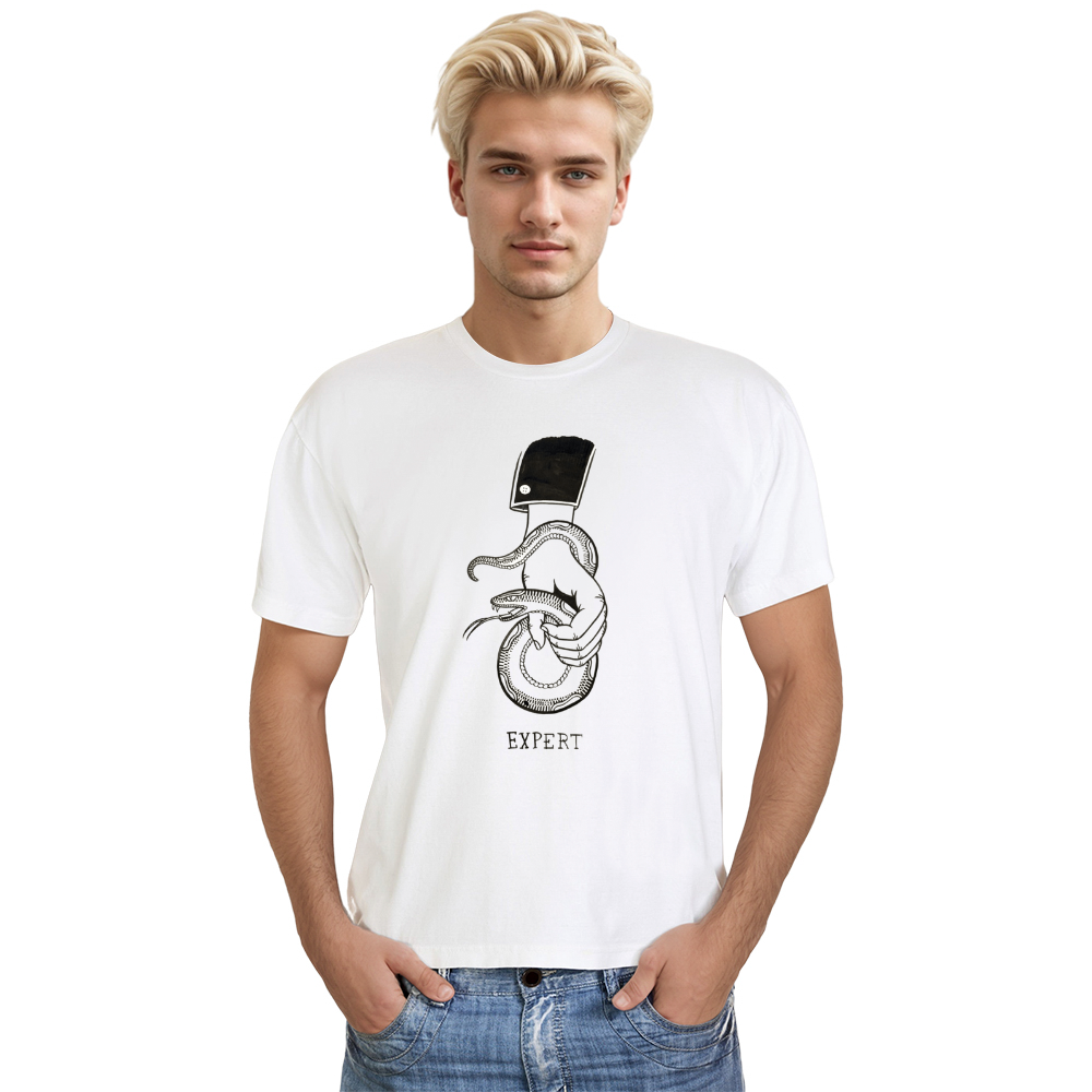 T-shirt Serpent Attrapé à La Main Dessin Original