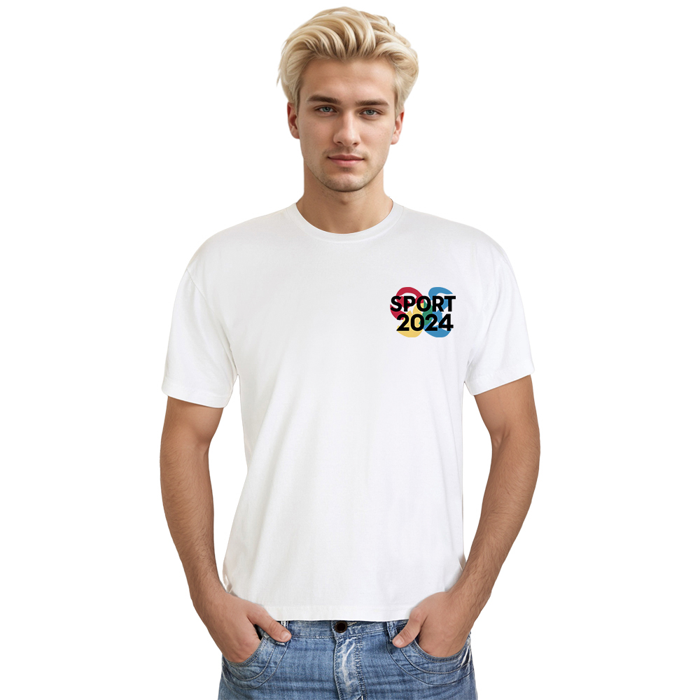 T-shirt Blanc et Noir 'Sport 2024' Ver.9