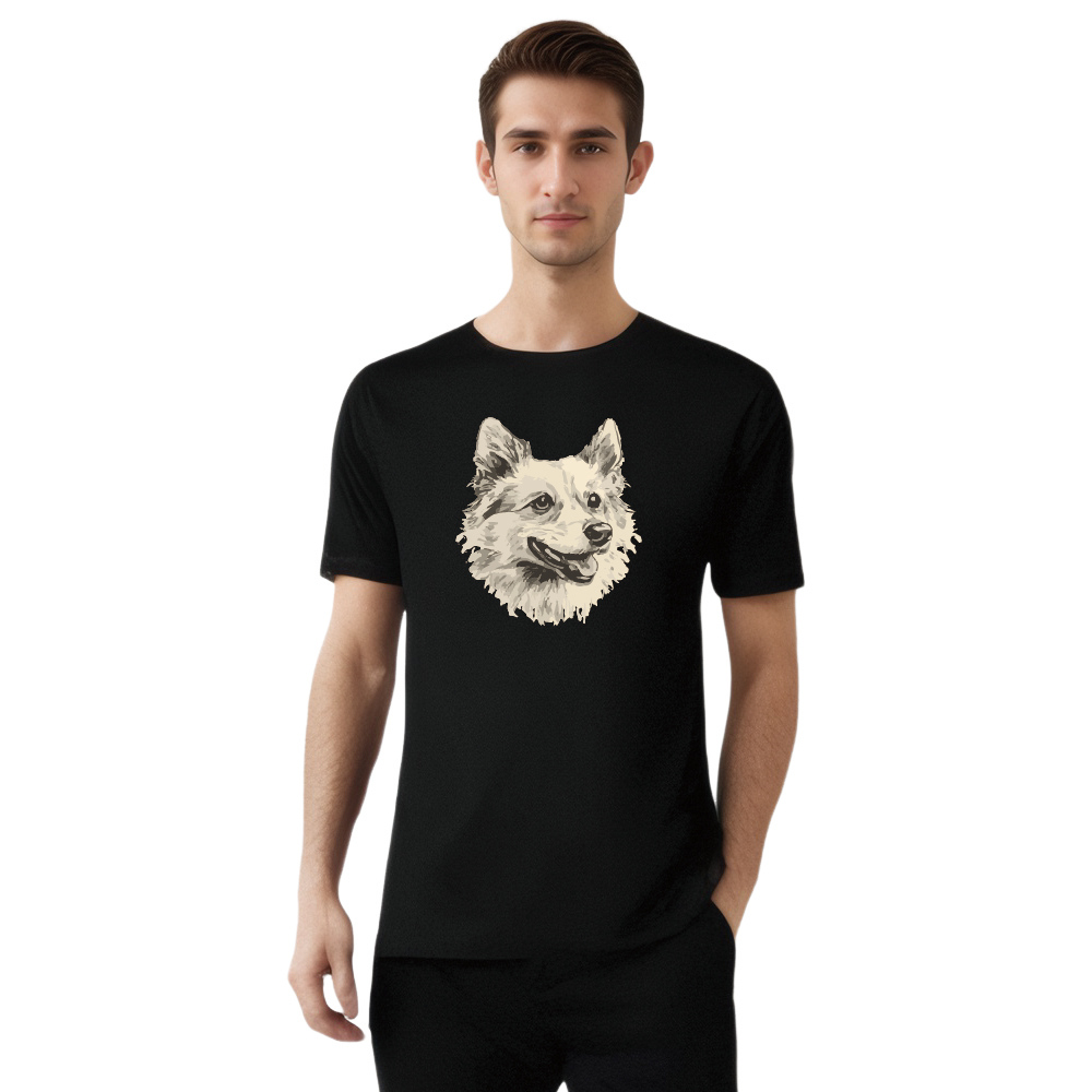 Animal Esquisse d'un Chiot Mignon T-shirt Ver.H