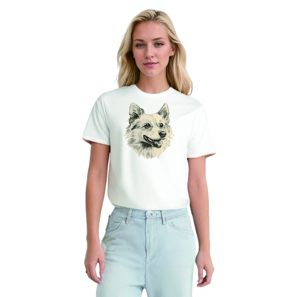 Animal Esquisse d'un Chiot Mignon T-shirt Ver.H
