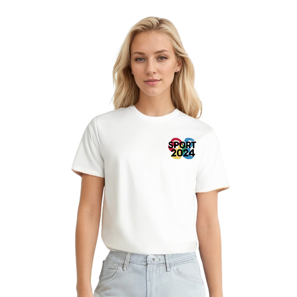 T-shirt Blanc et Noir 'Sport 2024' Ver.9