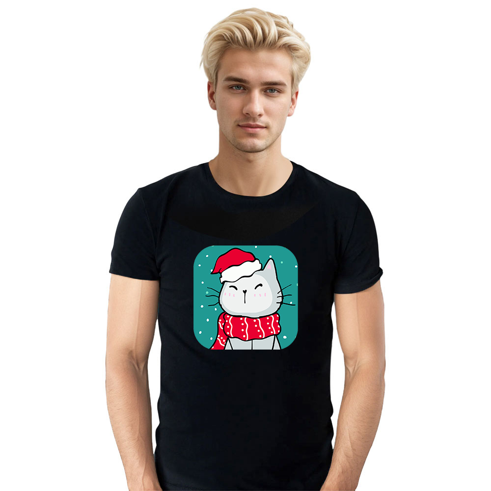 T-shirt Mignon Chaton de Noël