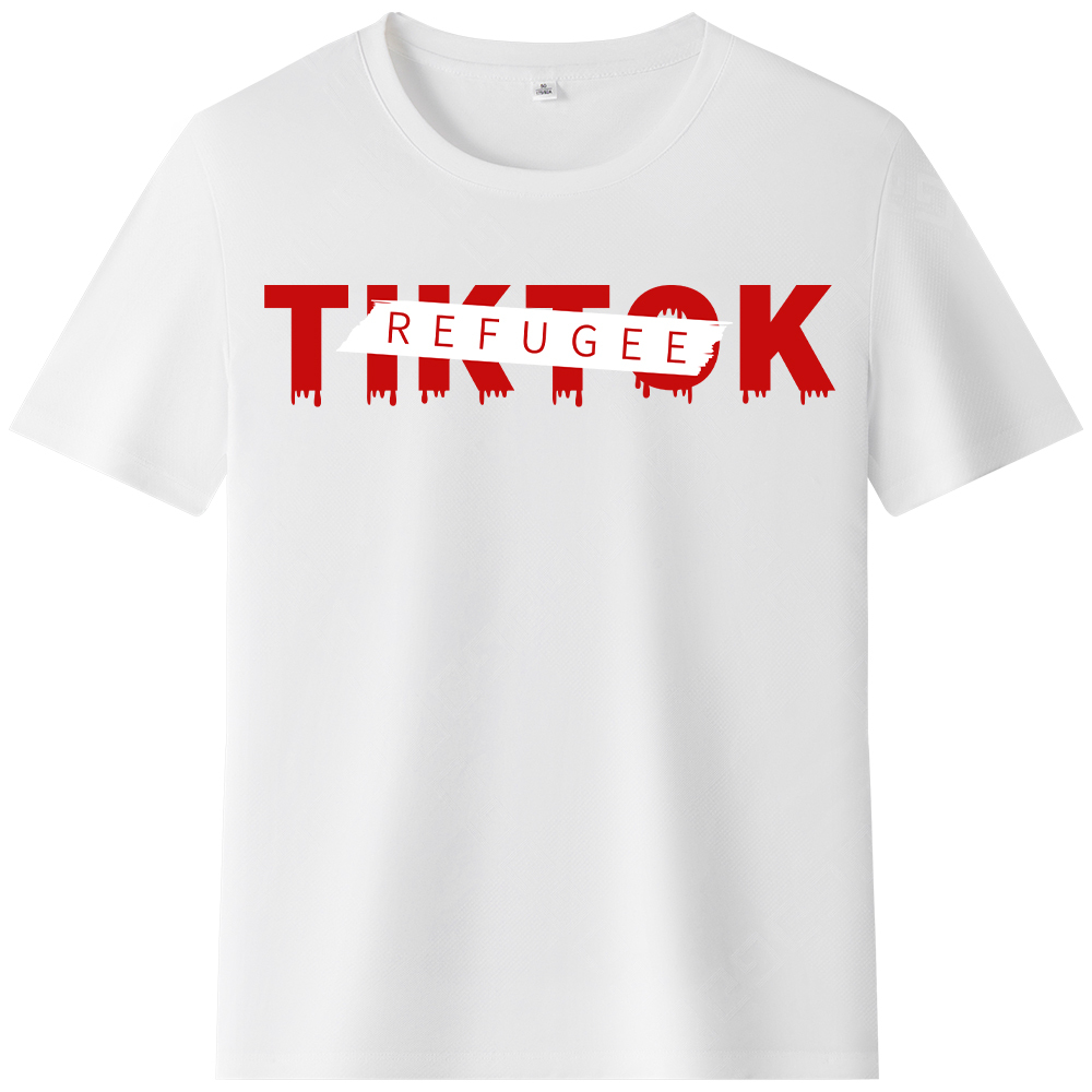 T-shirt Texte 'Tik Tok Refugee' Ver.4