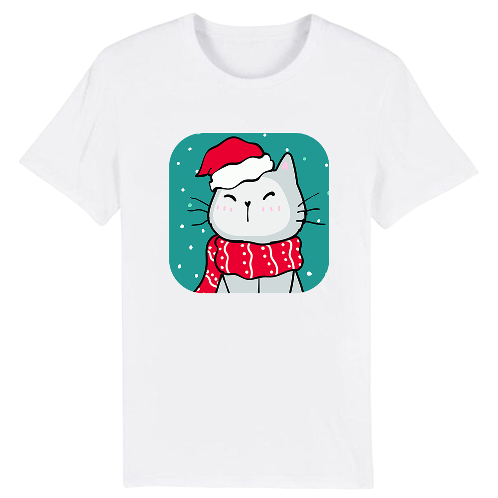 T-shirt Mignon Chaton de Noël