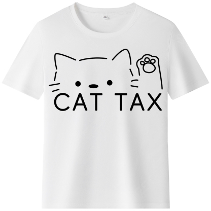 T-shirt Texte 'Cat Tax' Ver.3