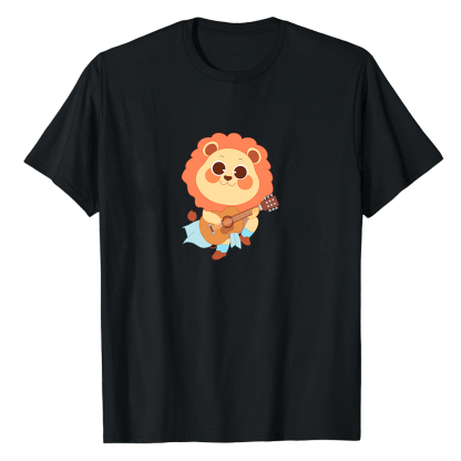 T-shirt Animal Le Petit Lion Joue de la Guitare Costume