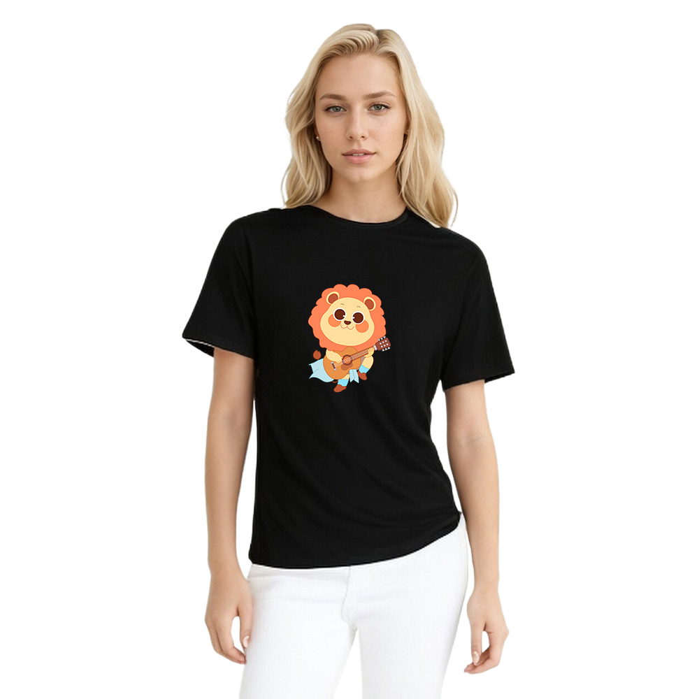 T-shirt Animal Le Petit Lion Joue de la Guitare Costume