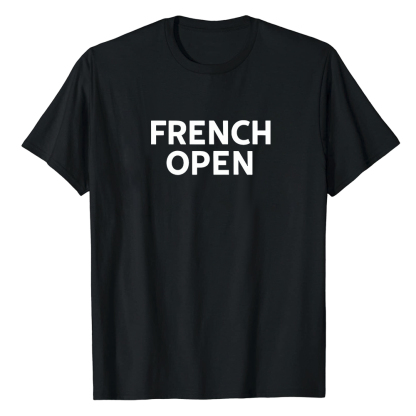 T-shirt Sport Tennis Texte 'French Open' Costume