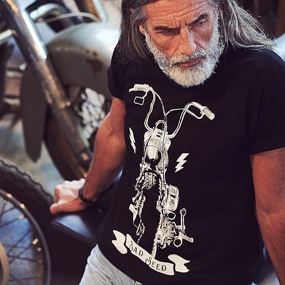 T-shirt Moto Vintage Bad Seed Custom Bike Cadeau Motard Original