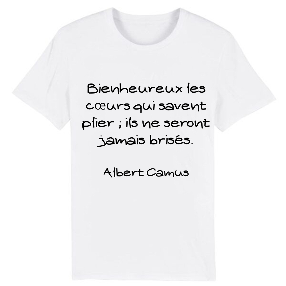 T-shirt Texte 'Bienheureux les cœurs qui savent plier ; ils ne seront jamais brisés'