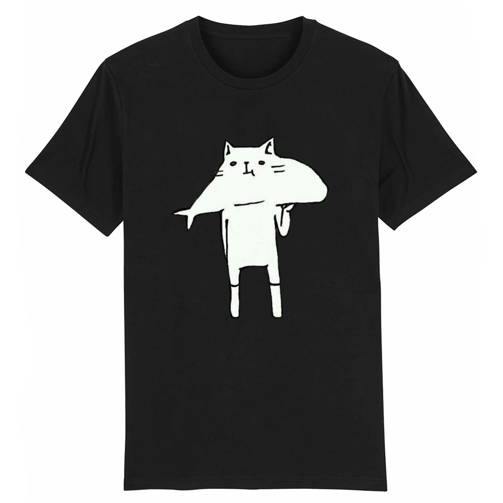T-shirt Chaton Mangeur de Poisson