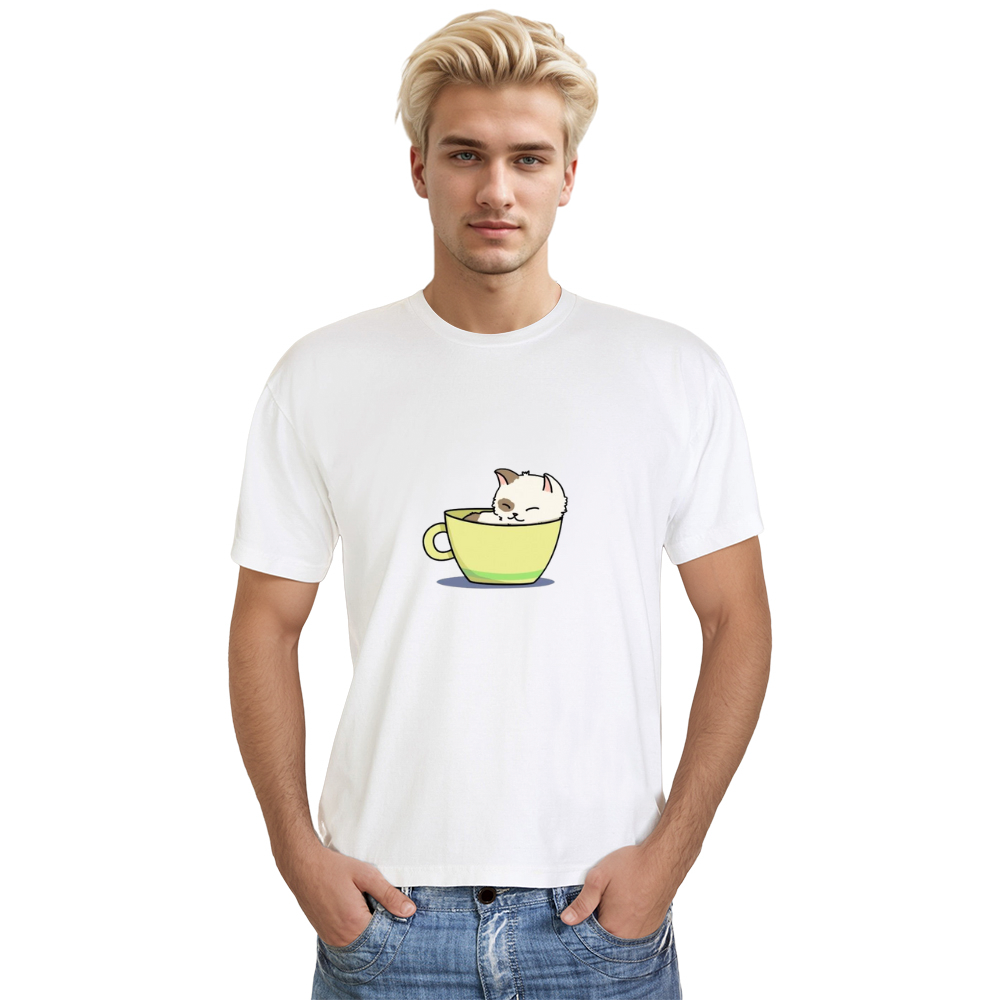T-shirt Adulte Chat 'Cat Puccino' Costume