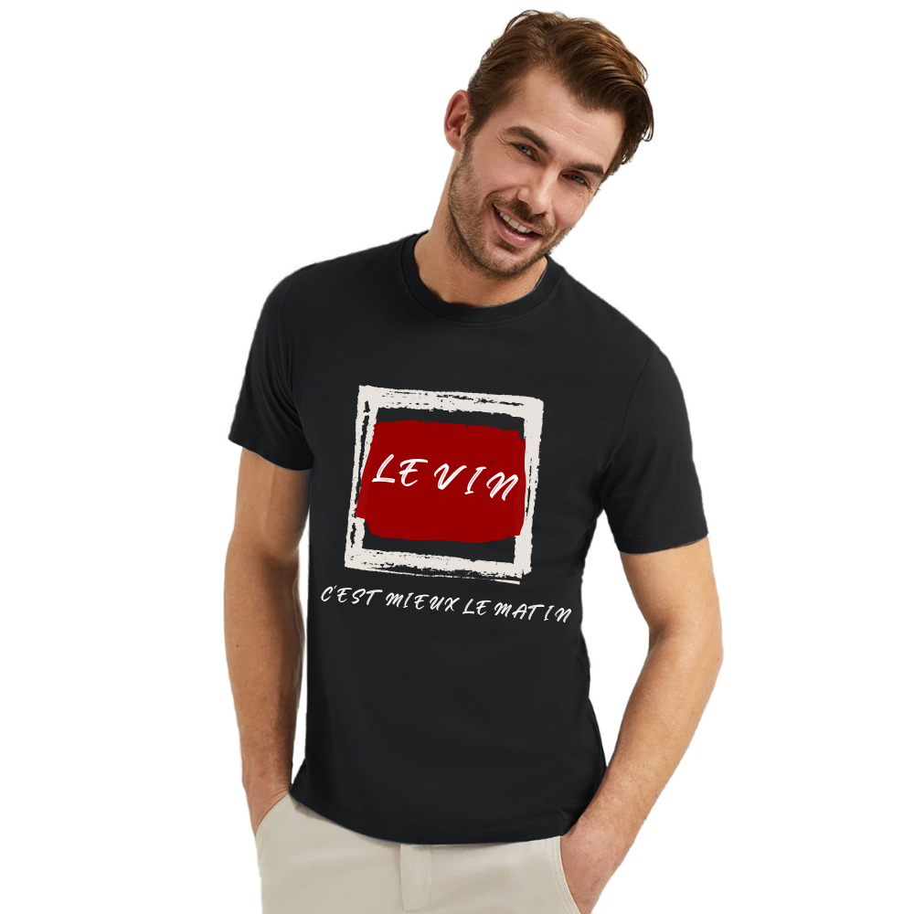 T-shirt 'LE VIN C'EST MIEUX LE MATIN'