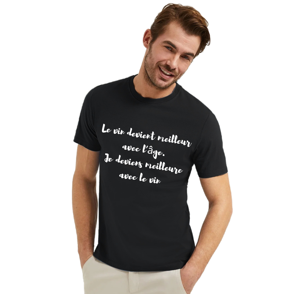 T-shirt 'Le vin devient meilleur avec l’âge. Je deviens meilleure avec le vin'