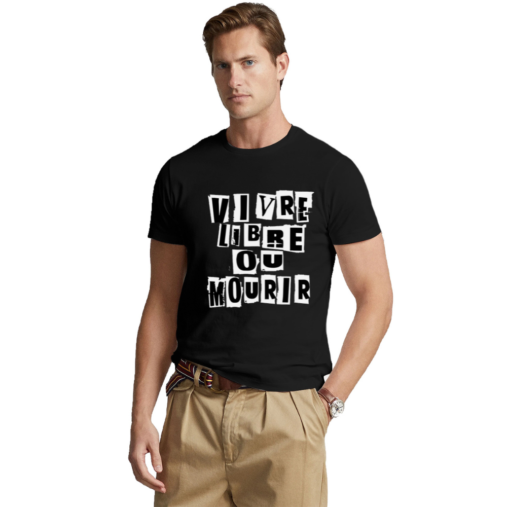 T-shirt Texte 'Vivre libre ou mourir'