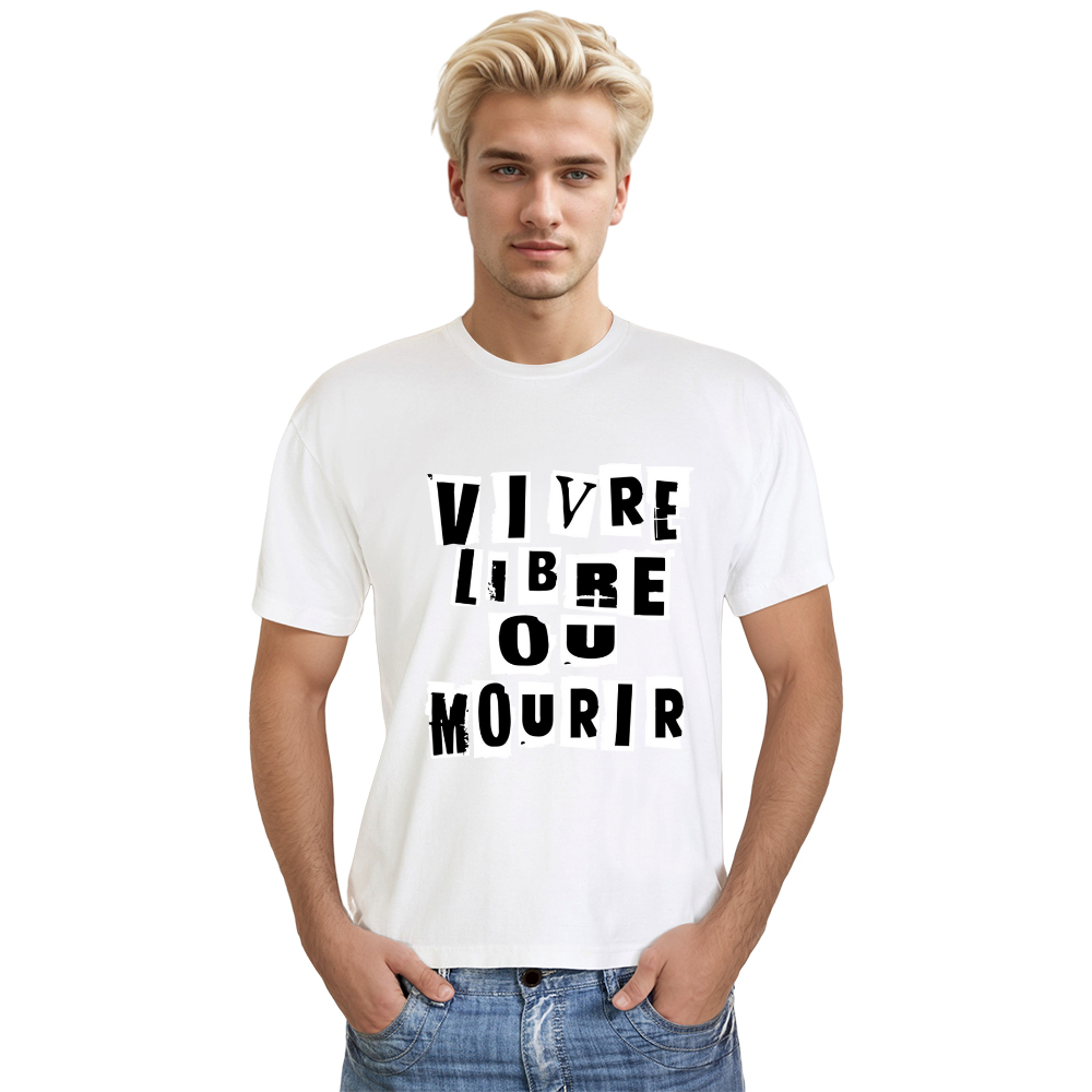 T-shirt Texte 'Vivre libre ou mourir'