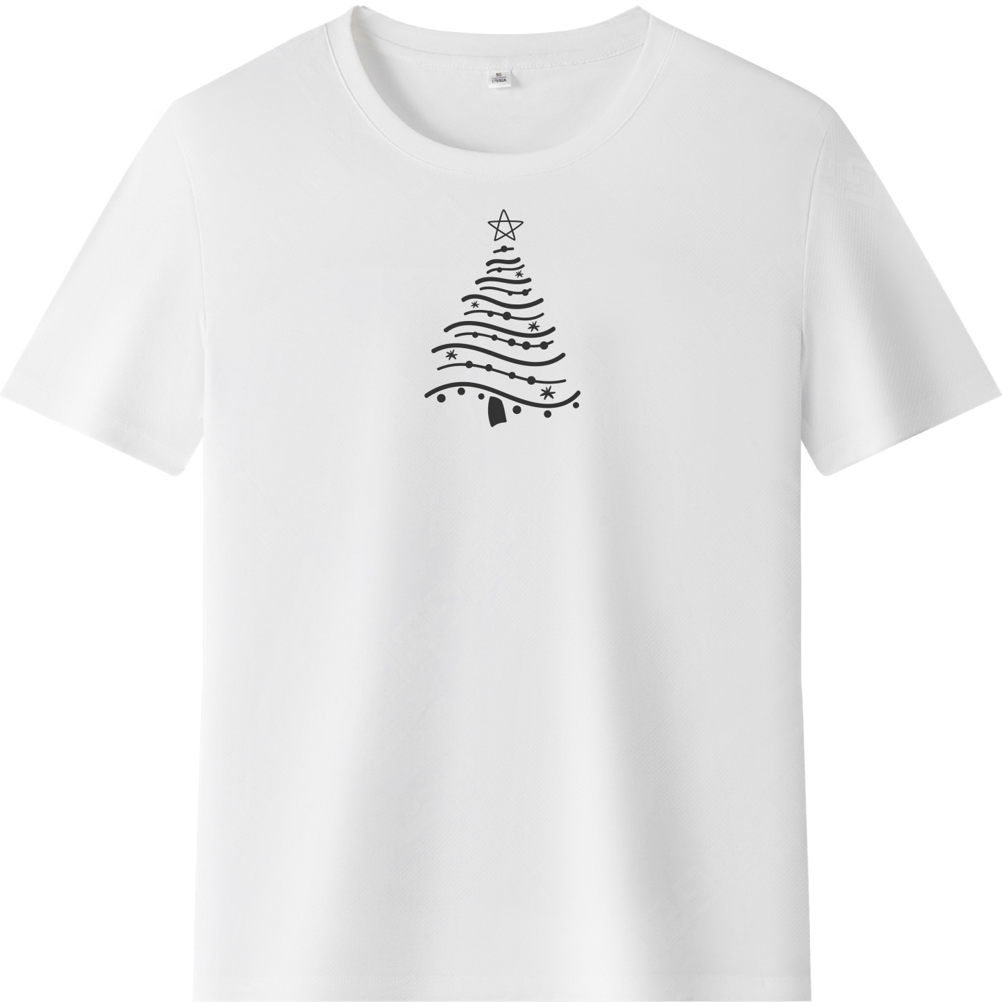Adulte T-Shirt Arbre de Noël Monochrome Pour Noël Ver.3