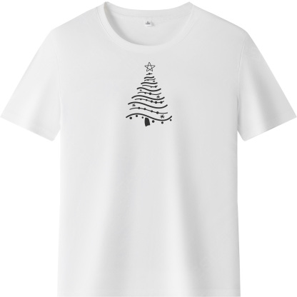 Adulte T-Shirt Arbre de Noël Monochrome Pour Noël Ver.3