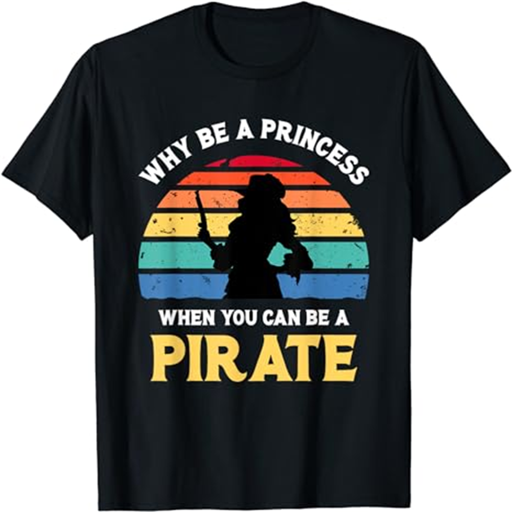 Adult Woman Princess Pirate Skull Black T-shirt Costume