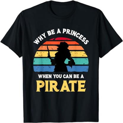 Adult Woman Princess Pirate Skull Black T-shirt Costume