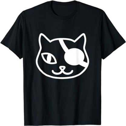 Adult Woman Eye Patch Pirate Cat Black T-shirt Costume
