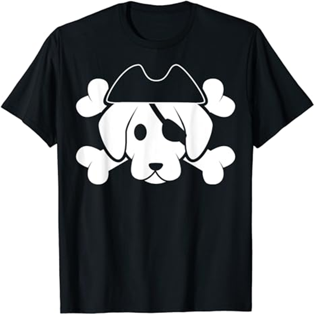 Adult Woman Pirate Dog Cute Black T-shirt Costume
