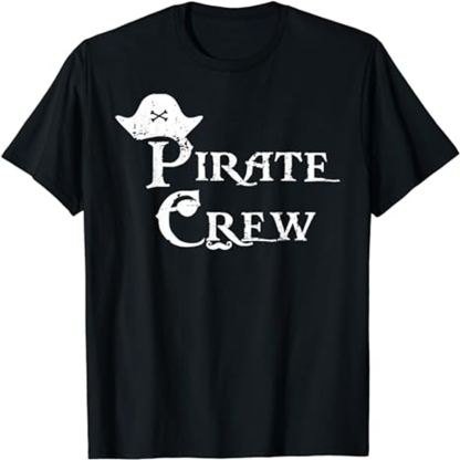 Adult Woman Pirate Crew Letter Black T-shirt Costume
