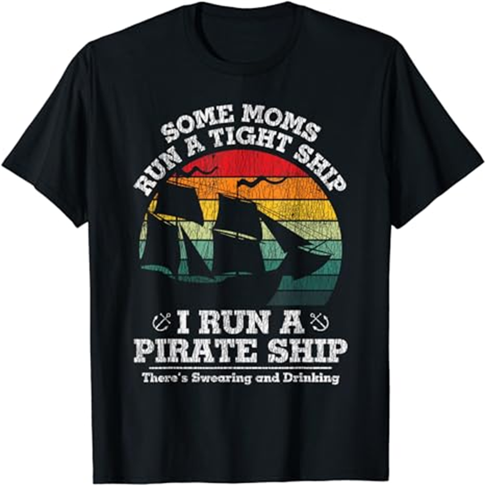 Adult Woman Run A Pirate Ship Pirate Black T-shirt Costume