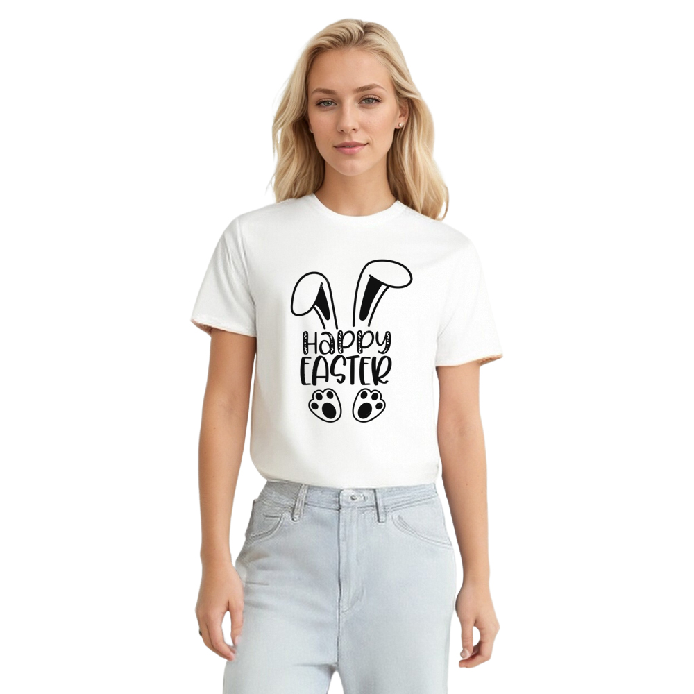 Happy Easter Bunny White Adult Unisex T-shirt