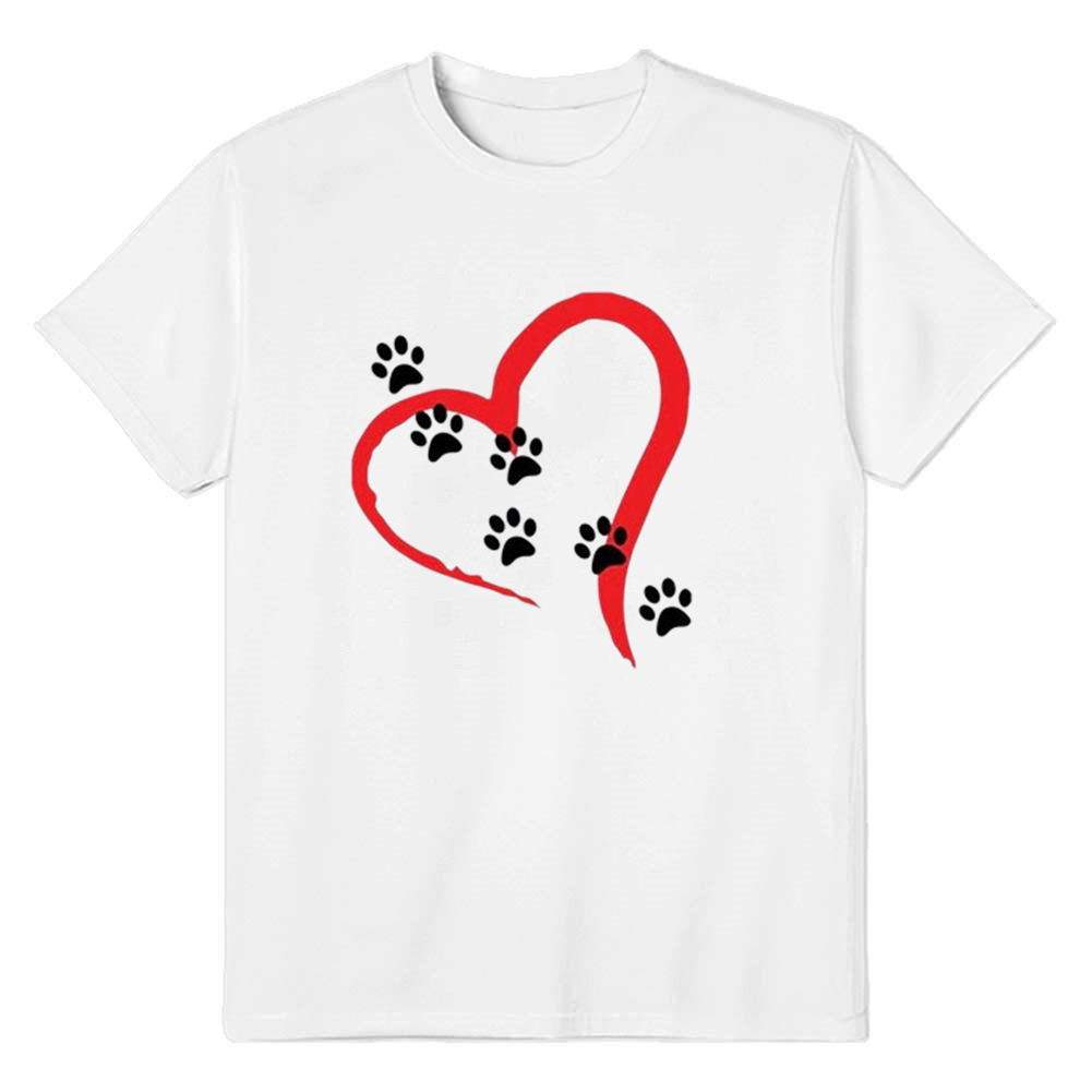 Adult Unisex Heart Lip Pattern Valentine's Day White Short Sleeve T-shirt Outfits Top Costume